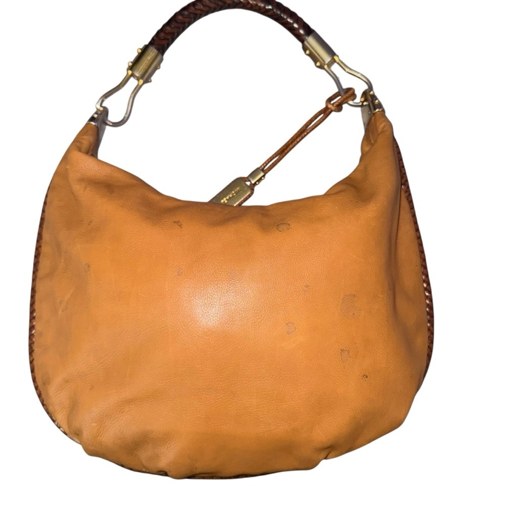 Michael Kors Leather Slouchy Hobo Soft Boho Everyday Bag luggage brown braided - Picture 4 of 11